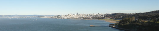 San Francisco von der Golden Gate Bridge gesehen